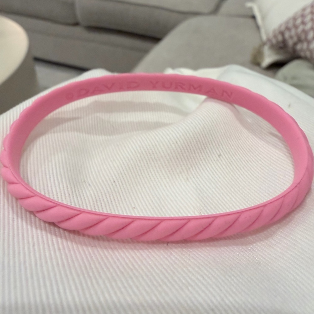 David Yurman Pink Rubber Cable Bracelet - Authentic - Skinny/Petite Version